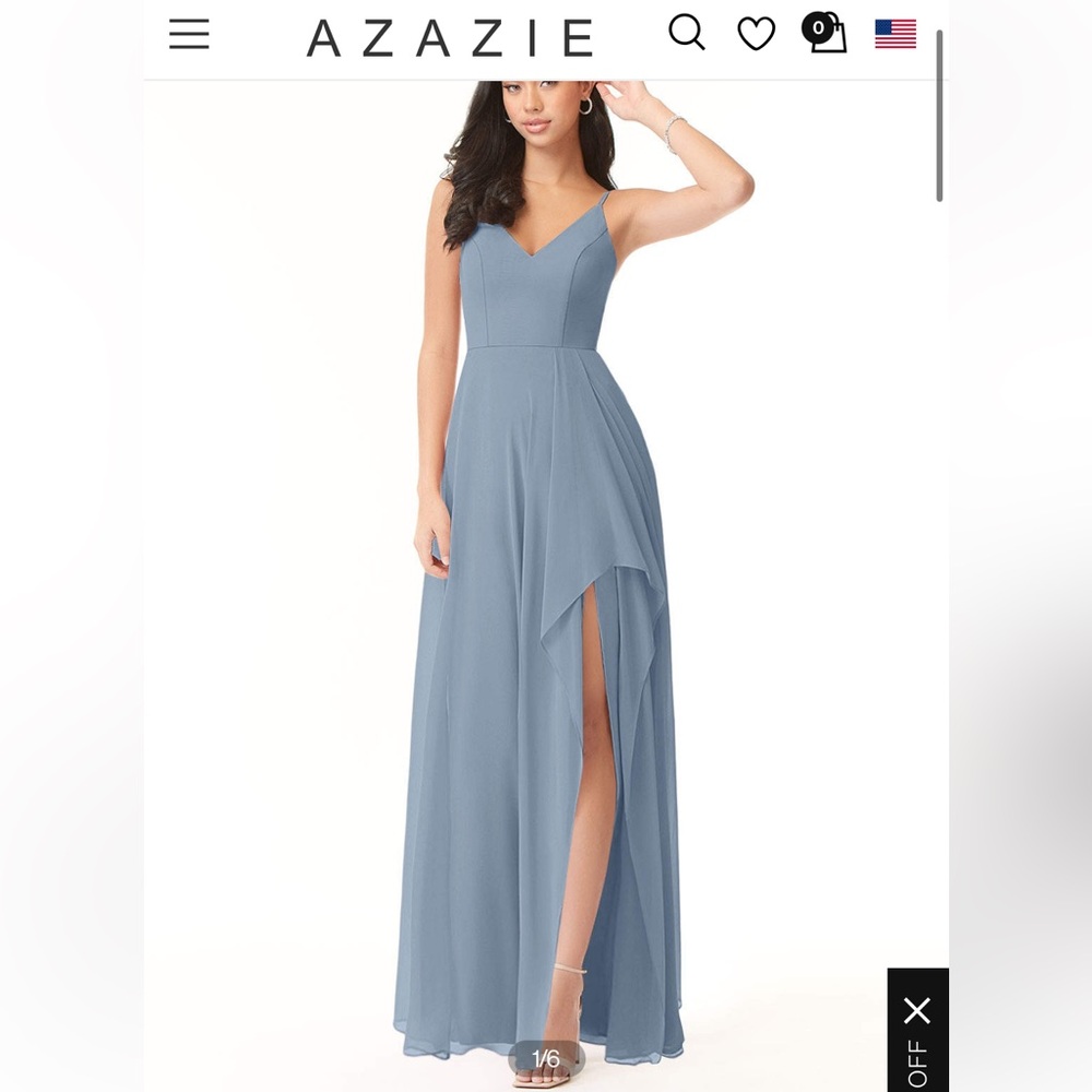 Azazie Collette Dusty Blue A10 Dress